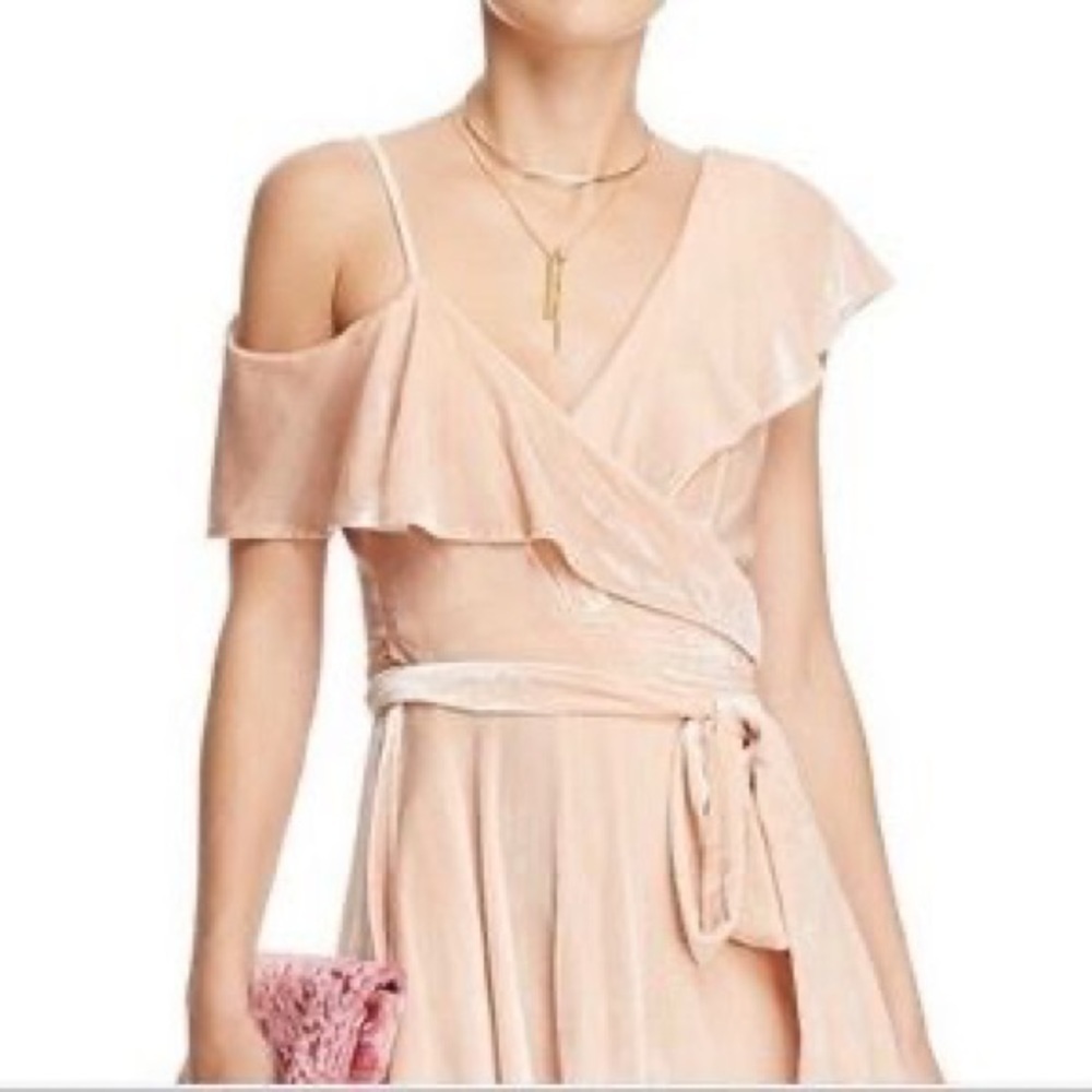 WAYF Velvet Cold Shoulder Mini Dress L NWT - Picture 5 of 16